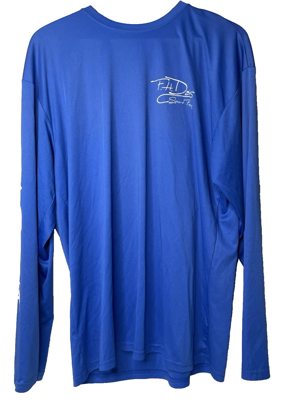 F.H. Davis Sport Fishing Shirt XL Blue Performance Long Sleeve Marlin Tuna UPF